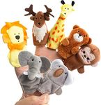 7 Pieces Animal Finger Puppets Cute Soft Wild Animals Finger Doll Props Figures Novelty Toys Gift for Kids