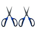 Happy Hydro - Trimming Scissors - Straight Tip - 60mm Teflon Blades - Ergonomic Comfort Grip Handles - 2 Pack