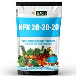 GACIL® NPK 20-20-20 Water Soluble Fertilizers for Plants Growth 1 Kg | Enhance root growth | Important nutrients like Nitrogen Potash and Phosphurus for Flowering and Plant Growth