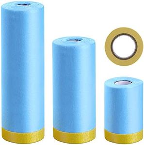 MyLifeUNIT Tape and Drape, 3 Pack Masking Paper with Tape for Automotive Painting