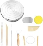eZAKKA 11.8 Inch Sculpting Wheel, Double-Sided Heavy Duty Metal Banding Wheel with Pottery Tool for Ceramics Model Making Clay Modeling, 1+8 PCS