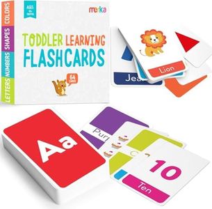 Merka Toddler Flash Cards, Set of 58 Alphabet, Letters, Colors, Shapes, and Numbers - Educational Preschool Flashcards, Double-Sided for 1-4 Years Old - Toddler Learning Activities