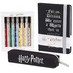 HARRY POTTER Stationery Set, Notebook, Pencil Case, Pen and School Supplies Kits for Children Teens Girls Boys Official Goodies (Black)