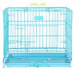 Home Bargains Metal Pet House for Rabbit Cage for Small Size Dogs/Puppies/Cats/Kittens/Rabbits.(Extra Small Size 43 cm x 30 cm x 38 cm Blue)