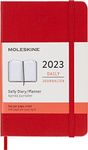 Moleskine 2023 Daily Planner, 12m, Pocket, Scarlet Red, Hard Cover (3.5 X 5.5)