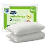 Silentnight Anti Allergy Firm Pillows 2 Pack – Firm Support Pillows with Fibre Core Ideal for Side Sleepers and Neck and Shoulder Pain Relief – Hypoallergenic – Pack of 2,White