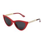 Betsey Johnson Women's Spice of Life Cateye Sunglasses, Red, 56 mm