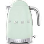 Smeg 50's Retro Style Electic Kettle, 1.7L Capacity, Variable Temperature, Anti-slip base, Pastel Green, KLF04PGUS