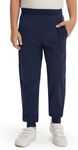 M MAELREG Boys' Activewear Pants Fleece Joggers with 2 Back Zipper Pockets Cuffed Ankles Athletic Casual Sweatpants Navy