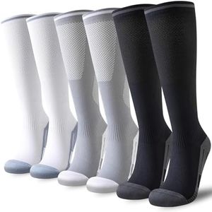 Niorasen Compression Socks for Women Men (20-30mmHg), 3 Pairs Flight Socks Unisex, Travel Sock Compression Stockings Fit Running, Football, Flying, Medical, Prevent Varicose Veins, Promote Circulation