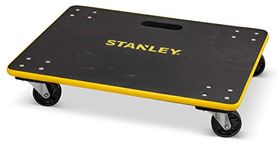 Stanley SXWT-MS573-SP Plywood Moving Dolly With 200 kg Capacity, Heavy Duty Roller Transport Trolley Aid With Outer Plastic Bump Guard and Inbuilt Carry On Handle, Black and Yellow,(60 x 45 x 12.5 cm)