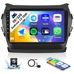 2G+32G Android 13 Car Stereo for Hyundai Santa Fe IX45 2013-2017 9 Inch Touch Screen CarPlay Android Auto Mirror Link 26UI Hyundai Car Radio with Bluetooth GPS Navigation WiFi FM SWC Backup Camera MIC