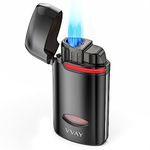 VVAY Triple Jet Flame Lighter, Adjustable Flame, Butane Refillable, Sold without Gas