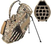 Sun Mountain 2025 C-130 Hybrid Golf Bag with 15 Full-Length Dividers and 9 Pockets for Ultimate Convenience - Lightweight Mens Golf Bag with a Cart-Friendly Base for Golf Carts - Sand Camo