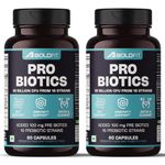 Boldfit Probiotics Gut Health Supplement 30 Billion CFU with 16 Strains & Prebiotics - Supports Digestion, Immunity Support, Detox & Cleanse - 120 Vegetarian Capsules, White, For Men & Women