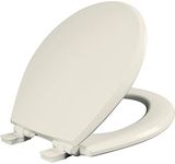 Mayfair 847SLOW 346 Kendall Slow-Close, Removable Enameled Wood Toilet Seat That Will Never Loosen, 1 Pack - Round - Premium Hinge, Biscuit/Linen