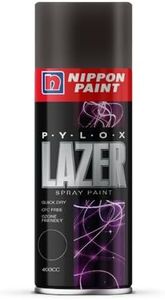 Nippon Paint Pylox Spray Paint (400ML, Glossy Black)-Quick Drying & Low Odor Aerosol Paint for Wood Metal Plastic Glass-Multipurpose DIY Paint for Art Craft Furniture Home Decor Automotive