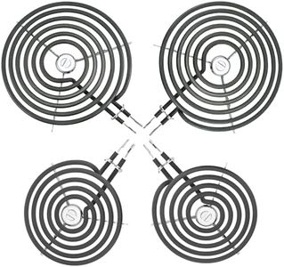 WB30M1 WB30M2 Electric Stove Burner Replacement 4Packs,Includes 2 WB30M1 (6") and 2 WB30M2 (8")-By MIFLUS,Compatible for G-E Hot-point Ken-more Range Stove Electric Burner
