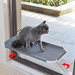 LSAIFATER All Around 360° Sunbath and Lower Support Safety Iron Cat Window Perch, Cat Hammock Window Seat for Any Cats (L, Grey)