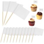 Aster 100Pcs Food Flags, Food Labels for Buffet, Blank Toothpick Flag Cheese Markers DIY Stick Flags Charcuterie Labels Party Decoration Cocktail Picks for Party Bar Sport Events(White)