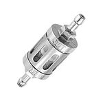 X AUTOHAUX Silver Tone Fuel Filters Engine Inline Gas Fuel Line Filter for Moto