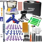 NIUVOCY Car Dent Puller Kit,147pcs Paintless Dent Remover Tool for Car,Dent Lifter& Big Size Heavy Duty Auto Slide Hammer Dent Remover Tools for Hail Dent Removal Kit