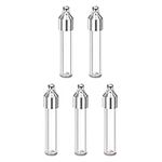 sourcing map 5pcs Name on Rice Glass Vial Pendant 6mm Width Flat Bottom Tube Shape Screw Cap Pendant Clear Vial Necklace Hanging Wish Bottles for Liquid Sand Ashes DIY Pendant Craft Souvenirs