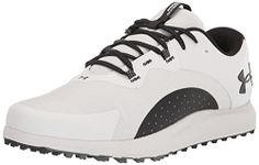 Under Armour Men's Charged Draw 2 Spikeless Cleat Golf Shoe, (100) White/Black/Black, 11