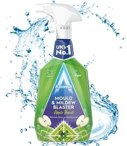 KROZ Astonish Mould Remover Spray Astonish Mould And Mildew Remover Effective And Fast-Acting Formula Mold Remover Spray For Cleaning, Formula Mildew Remover Aplle Burst Clear (750 ml, Pack Of One)