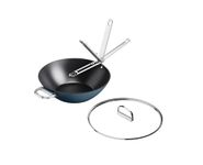 Joseph Joseph Space 32cm Non-Stick Wok with Lid, Folding Handle, Space-Saving Induction & Oven Safe Ceramic Stir-Fry Pan