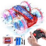 Spider Remote Control Cars Toys for 5 6 7 Year Old Boys Gifts: 2.4Ghz 360 Flips Double Sided Monster Truck with LED Lights - Type-C Charging 4WD Pool Toys for Boys Age 3-10 Present Gifts