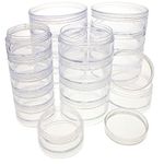 The Beadsmith – Stack Jar 4-Piece Assortment – 2 x 4 Stack, 1 x 5 Stack, 1 x 6 Stack, Pill containers, Empty Pot Jars, refillable Cosmetic containers, Small Plastic Organizers