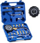 Orion Motor Tech Fuel Pressure Test Kit, Fuel Pressure Tester with 0-140 psi Fuel Pressure Gauge Hoses Adapters, Heavy-Duty Fuel Pressure Gauge Kit Gasoline Car Truck Motorcycle Diagnostic Tool