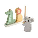 Fisher-Price Baby & Toddler Toy Wooden Stack & Sort Animals, 10 Wood Pieces for Developmental Play Ages 1+ Years, HXV04