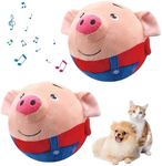 Interactive Dog Toys, 2Pack Active Moving Pet Plush Toy Talking Moving Dog Ball Toy Washable Cartoon Pig Plush Sound Electronic Herding Ball for Dogs Shake Bounce Boredom Toys for Dog, Cats (Blue)