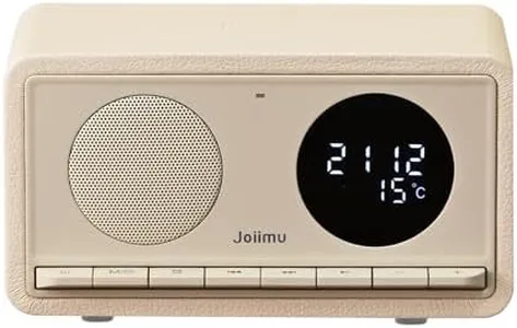 Joiimu Alarm Clock Radio, Bluetooth Speakers with Desk Clock, FM Radio, Wireless Charging and Thermometers for Home Bedrooms