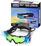 ALLOMN Spy Night Vision Goggles with Flip-Out, Adjustable Kids LED Night Green Lens Glasses for Hunting Racing Bicycling, Skying to Protect Eyes