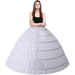 Women's 6 Hoops Petticoat Skirt for Party Wedding Crinoline Slip Underskirt