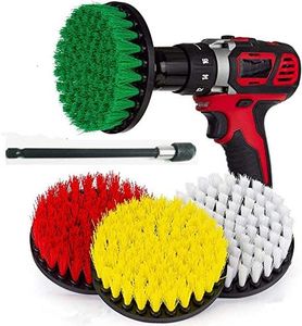 5 Piece Soft, Medium and Stiff Power Scrubbing Brush With 6 Inch Size Extender Drill Attachment for Cleaning Showers, Tubs, Bathrooms, Tile, Grout, Carpet, Tires and Boats by DrillStuff