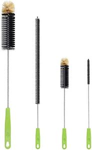 ORIA Bottle Cleaning Brush Set, Bottle Brush Cleaner, Long Handle Water Bottle Brush, Straw Cleaning Brush, Kitchen Wire Scrub Set for Washing, Baby Bottle, Pipes, Beer Brewing Supplies, 4 Pack