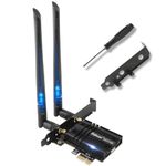 WiFi 6E AX210 PCIe WiFi Card with Bluetooth 5.3 for PC Gaming, AX5400 Tri Band 6G/5G/2.4G Wireless Network Card Ultra-Low Latency 160MHz WPA3 MU-MIMO & OFDMA Support Windows 11/10 64-bit