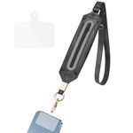 FYY Phone Lanyard - Premium PU Leather Crossbody Phone Strap with Zippered Pouch, Universal Crossbody Cell Phone Lanyards for Phones and Accessories, Perfect for Shopping, Travel, and Daily Use Black