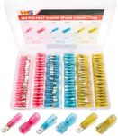 HKS 460PCS AWG 22-10 Spade Connector Kit - Male & Female Terminal - Heat Shrink Electrical Quick Disconnect Wire Connectors Kit - Tinned Copper - Automotive Marine Crimp - Waterproof and Insulated