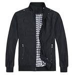 Allthemen Mens Summer Bomber Jackets Baseball Lightweight Jacket Windbreaker Coat Sports Jacket #7533 Black L