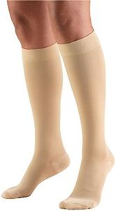 Truform 15-20 mmHg Compression Stockings for Men and Women, Knee High Length, Closed Toe, Beige, Large