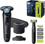 Philips Series 7000 Electric Wet and Dry Shaver with Cleaning Station, Charging Station & OneBlade S7783/78 - Razor, Trimmer, Styling, Flexible 360° Shaving Heads, Gifts for Men