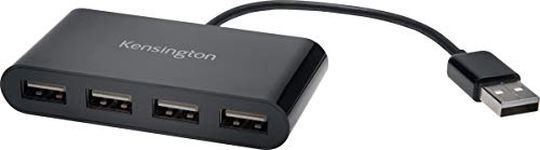 Kensington K39120EU USB 2.0 4-Port Hub, Transfer speeds up to 5 Gbps - Plug and Play installation, Dell, Windows, Mac compatible, Home Office, Black