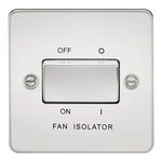 Knightsbridge FP1100PC FPAV1100PC Flat Plate 10A 3 Pole Fan Isolator Switch-Polished, Poilished Chrome