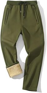 Gihuo Men's Winter Warm Fleece Pants Sherpa Fleece Lined Jogger Pants Sweatpant Athletic Running Straight Cuff Pants(01Army-XL)
