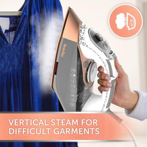 Breville DiamondXpress Steam Iron – 3100W, Diamond Ceramic Soleplate, 400ml Tank, White/Rose Gold